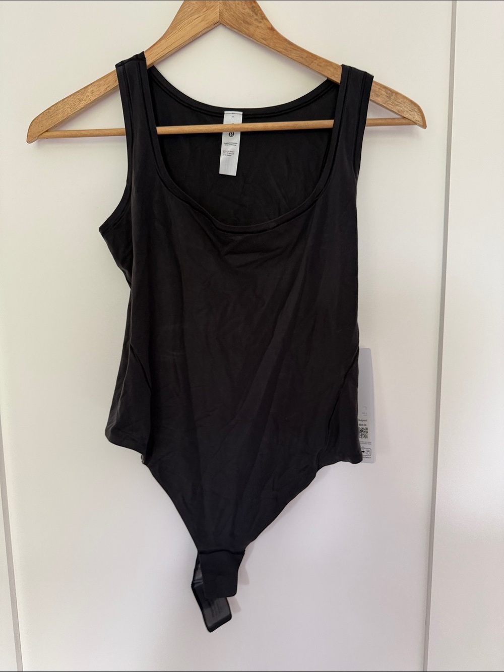 Lululemon Nulu Wundermost Black Square Neck Bodysuit - Women Tops